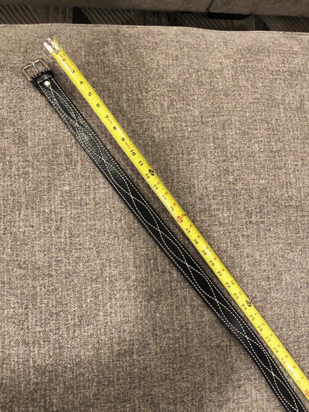 Black Leather Belt, Size 43" - Picture 2 of 3